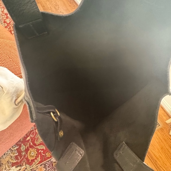 IL Bisonte Black Leather Tote Bag with pouch - Picture 3 of 6